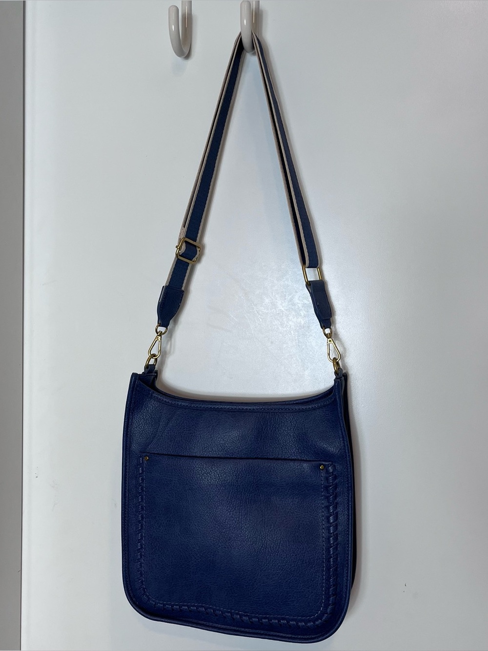 Style&Co Whipstitch Medium Crossbody Bag Classic Navy Blue Shoulder New